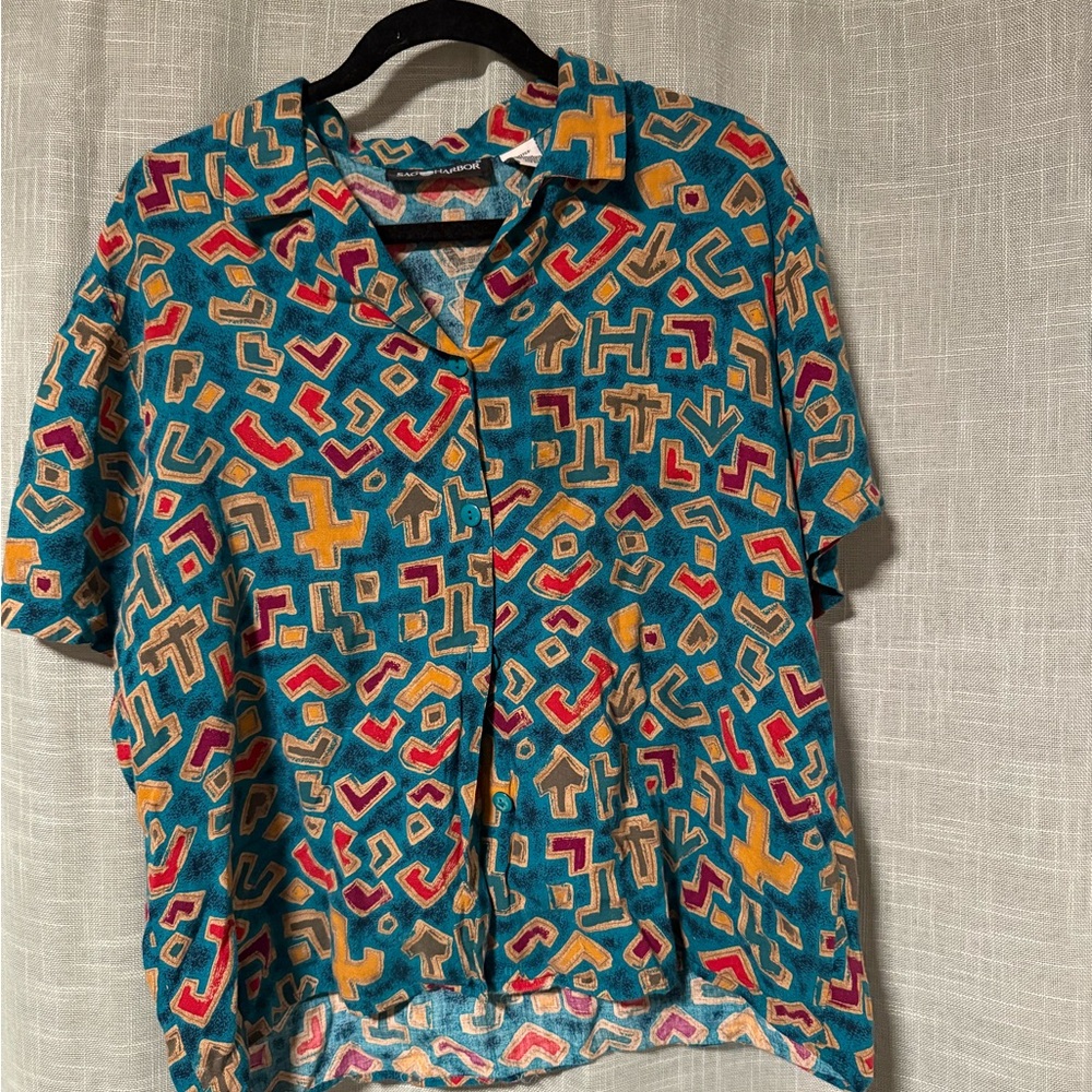 Sag Harbor Multicolor Geometric Blouse